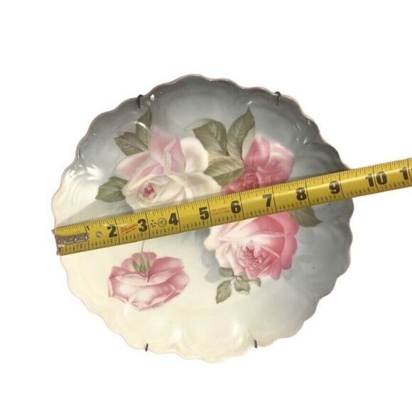 VNT ROSE SCALLOPED EDGE Bavarian Plate Germany Z. S. & Ca Zeh Scherzer Roses - Picture 7 of 9